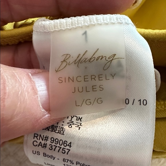 Billabong X Sincerely Jules Womens Boho 1pc Swimsuit Isla Skimpy Yellow - Picture 13 of 13
